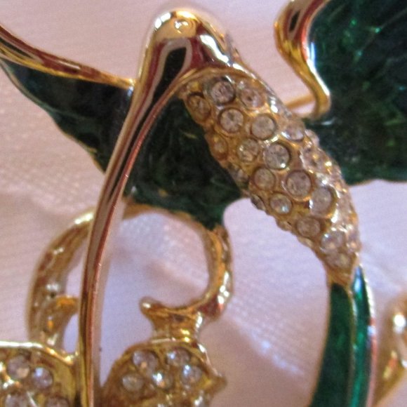 VINTAGE HUMMINGBIRD CRYSTAL BROOCH - Picture 3 of 6